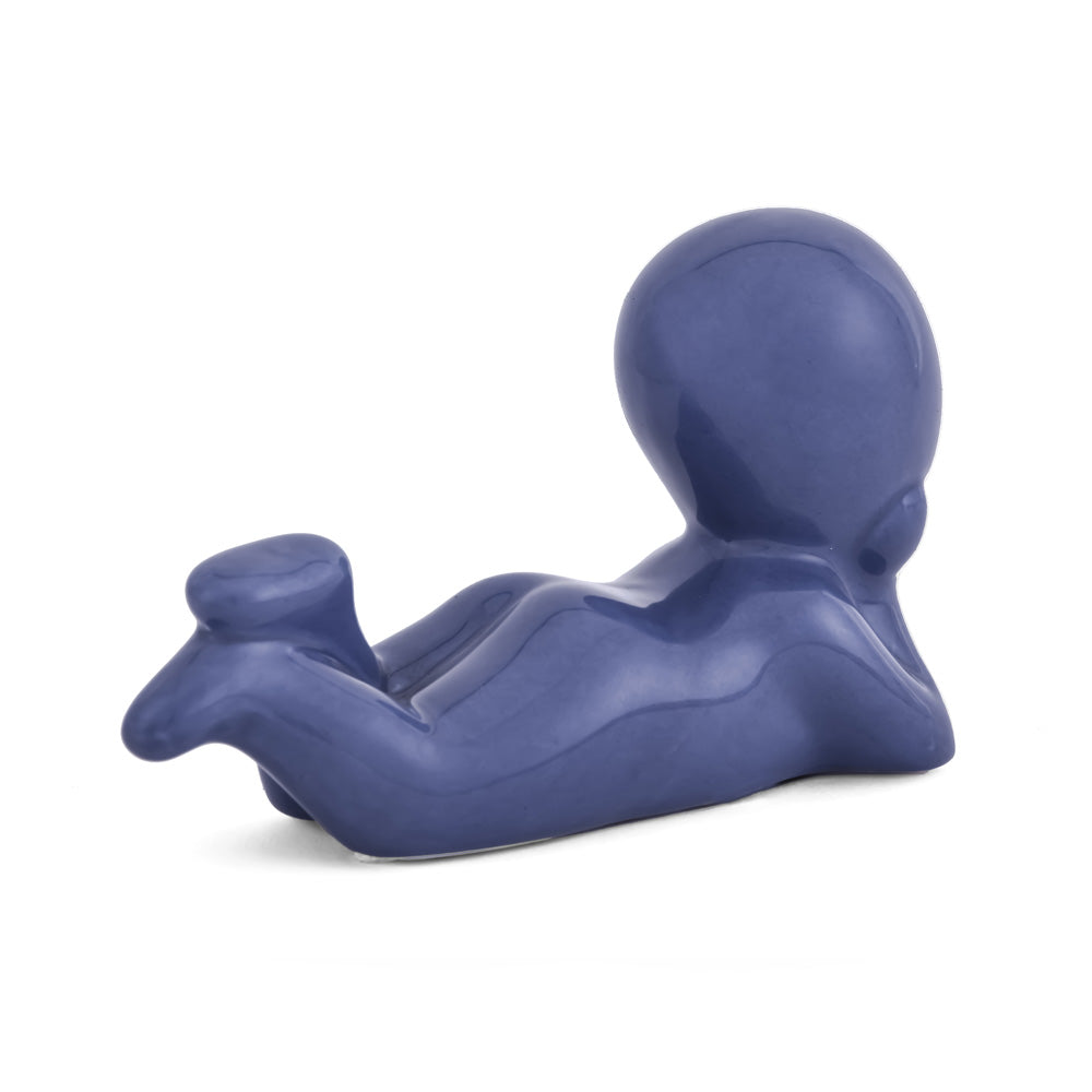 Boy Resting Polyresin Decorative Showpiece (Blue)