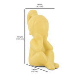 Girl Sitting with Hand On Chin Polyresin Decorative Showpiece (Yellow)