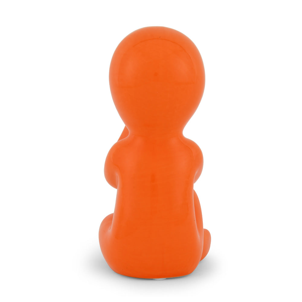 Boy Speak No Evil Polyresin Decorative Showpiece (Orange)