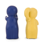 Two Children Hugging Polyresin Decorative Showpiece (Yellow & Blue)