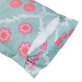 Aurora Floral Polyester Double Bedsheet with 2 Pillow Covers (Sea Blue)