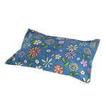 Aurora Floral Polyester Double Bedsheet with 2 Pillow Covers (Blue)