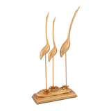 Three Cranes Polyresin Decorative Showpiece (Gold)