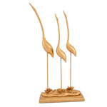 Three Cranes Polyresin Decorative Showpiece (Gold)