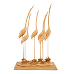 Six Cranes Polyresin Decorative Showpiece (Gold)