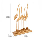 Six Cranes Polyresin Decorative Showpiece (Gold)