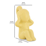 Girl Hear No Evil Polyresin Decorative Showpiece (Yellow)