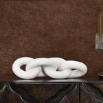 Chain Polyresin Decorative Showpiece (White)