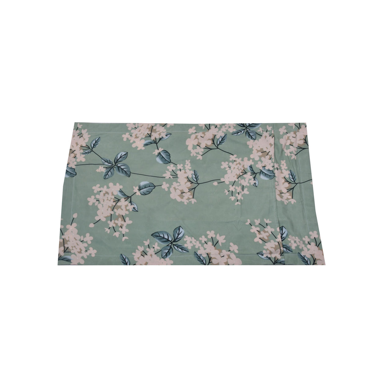 Floral Polyester Single Bedsheet with 1 Pillow Cover (Green)