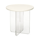 Albus Acrylic Base Side Table (Cream)