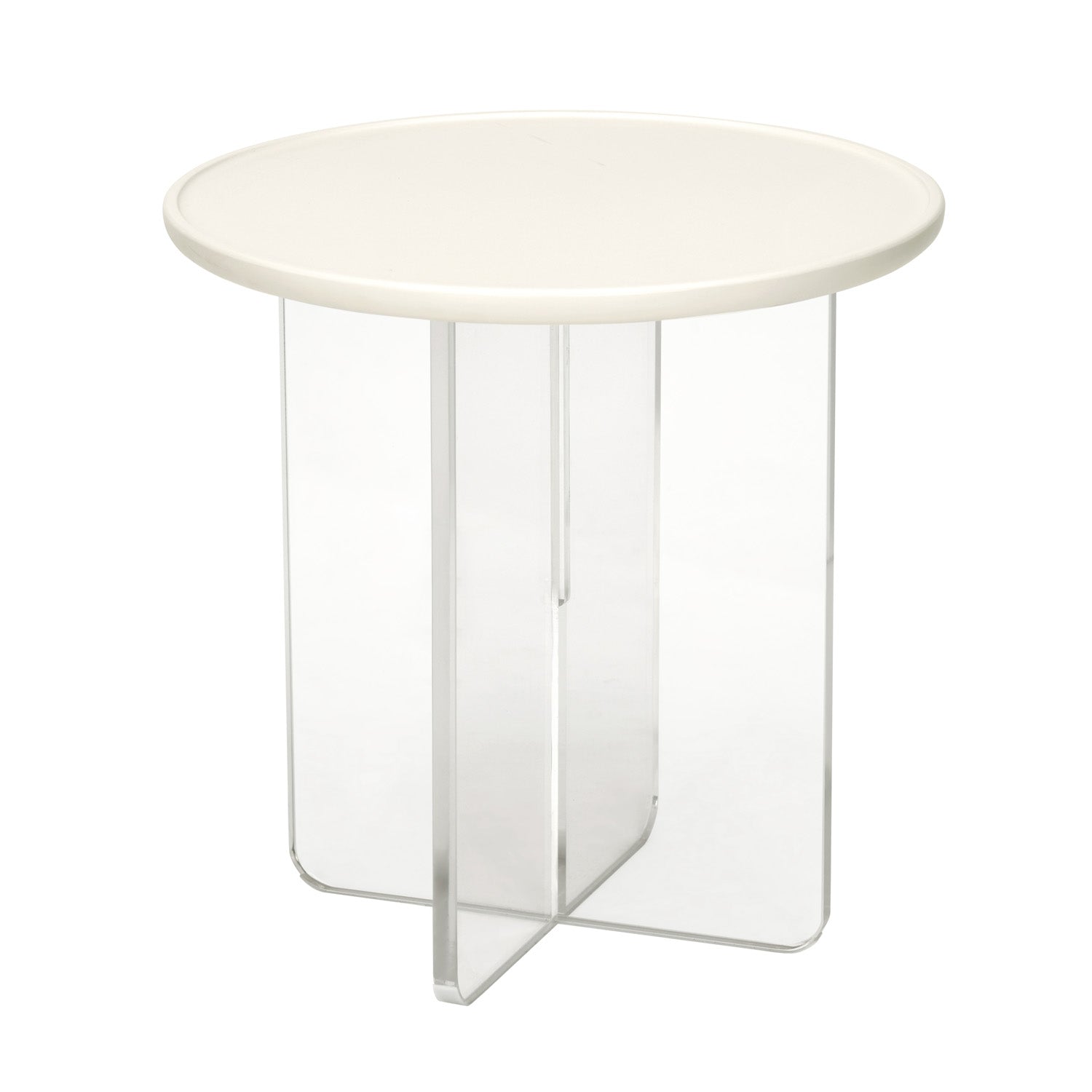 Albus Acrylic Base Side Table (Cream)