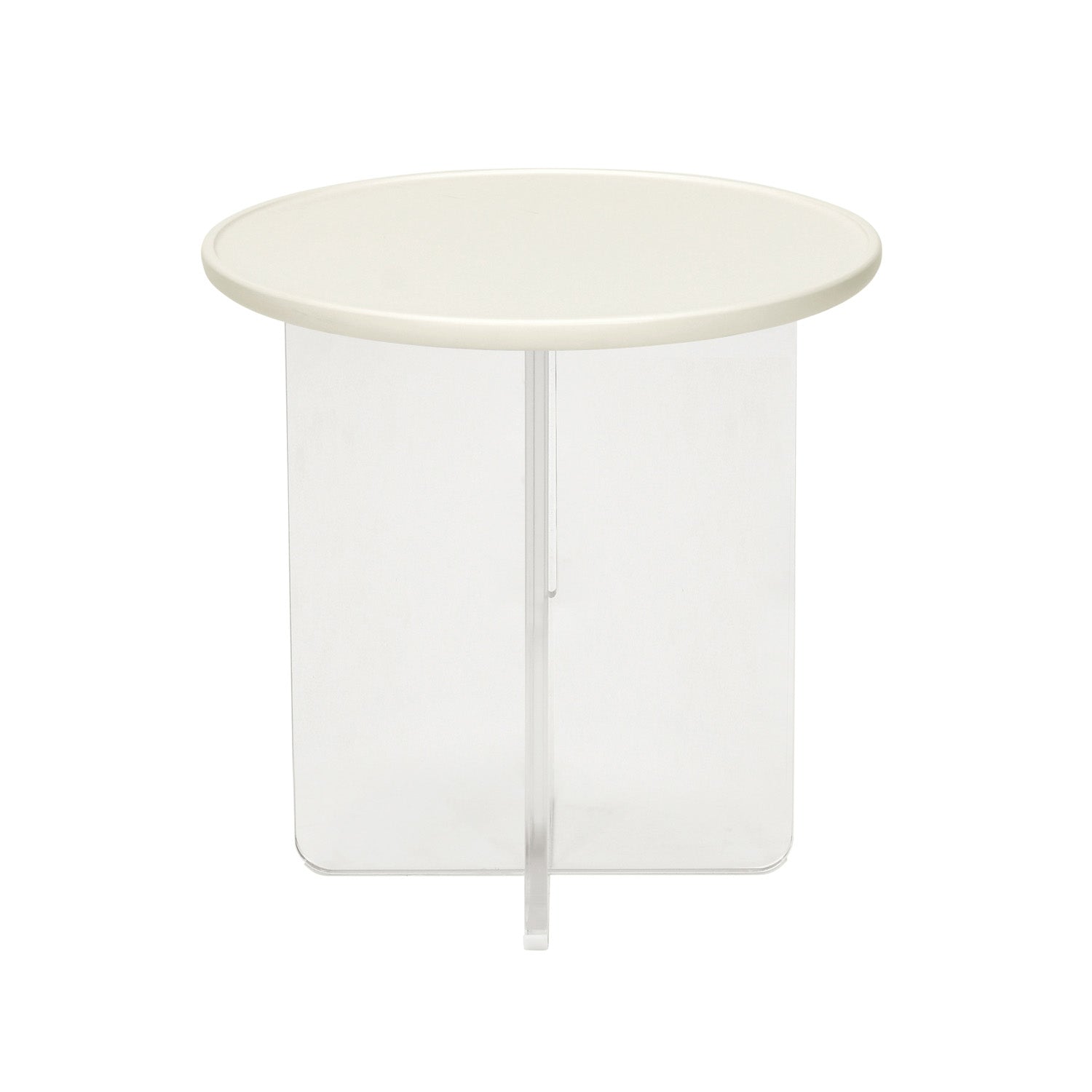 Albus Acrylic Base Side Table (Cream)