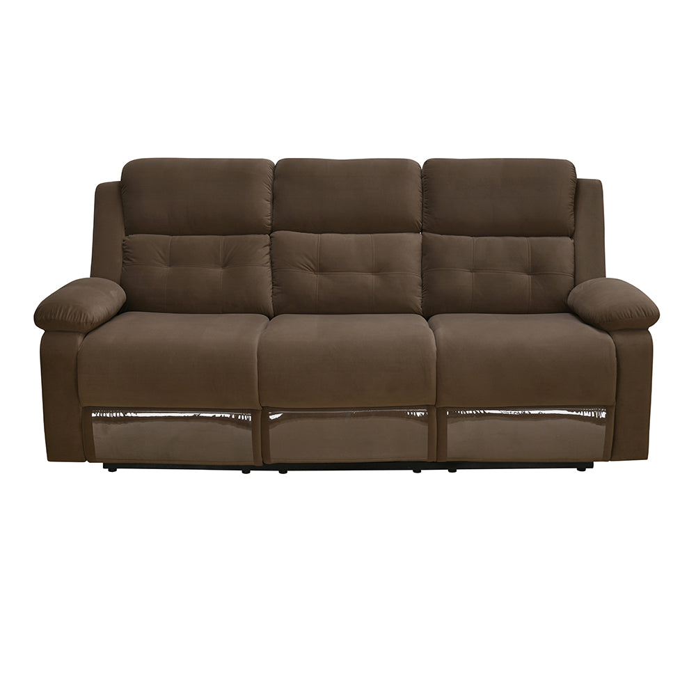 Derik 3 Seater Manual Recliner (Brown)