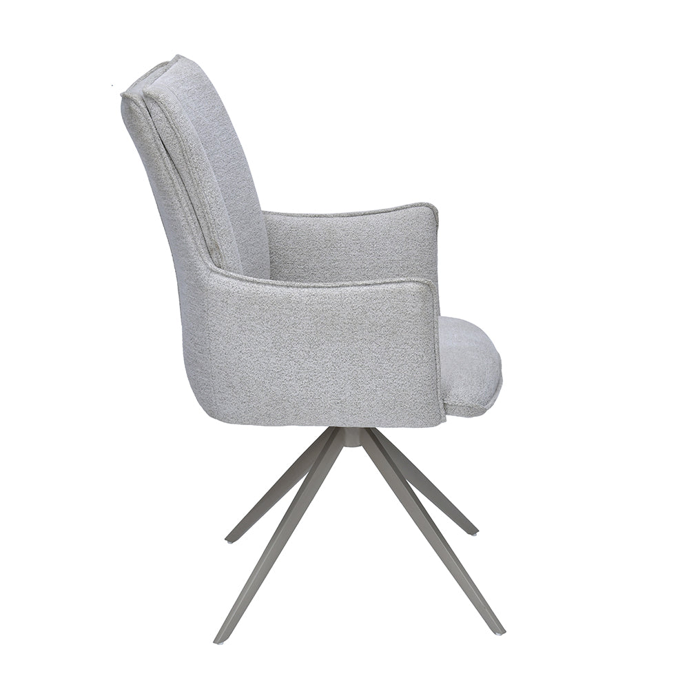 Titania Auto-Return Swivel Dining Chair (Ivory)