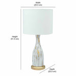 Marbela Fabric Shade Metal Conical Base Table Lamp (White)