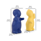 Two Children Hugging Polyresin Decorative Showpiece (Yellow & Blue)