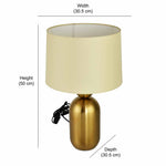 Metalia Fabric Shade Oval Metal Base Table Lamp (Gold)