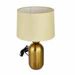 Metalia Fabric Shade Oval Metal Base Table Lamp (Gold)