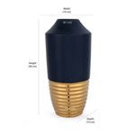 Bullet Shaped Decorative Ceramic Vase (Blue & Gold)