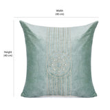 Embroidered Cotton Polyester 16' x 16' Cushion Cover (Seagreen)