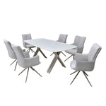 Titania 6 Seater Dining Set (Ivory)