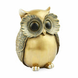 Owl Decorative Polyresin Showpiece (Grey & Gold)