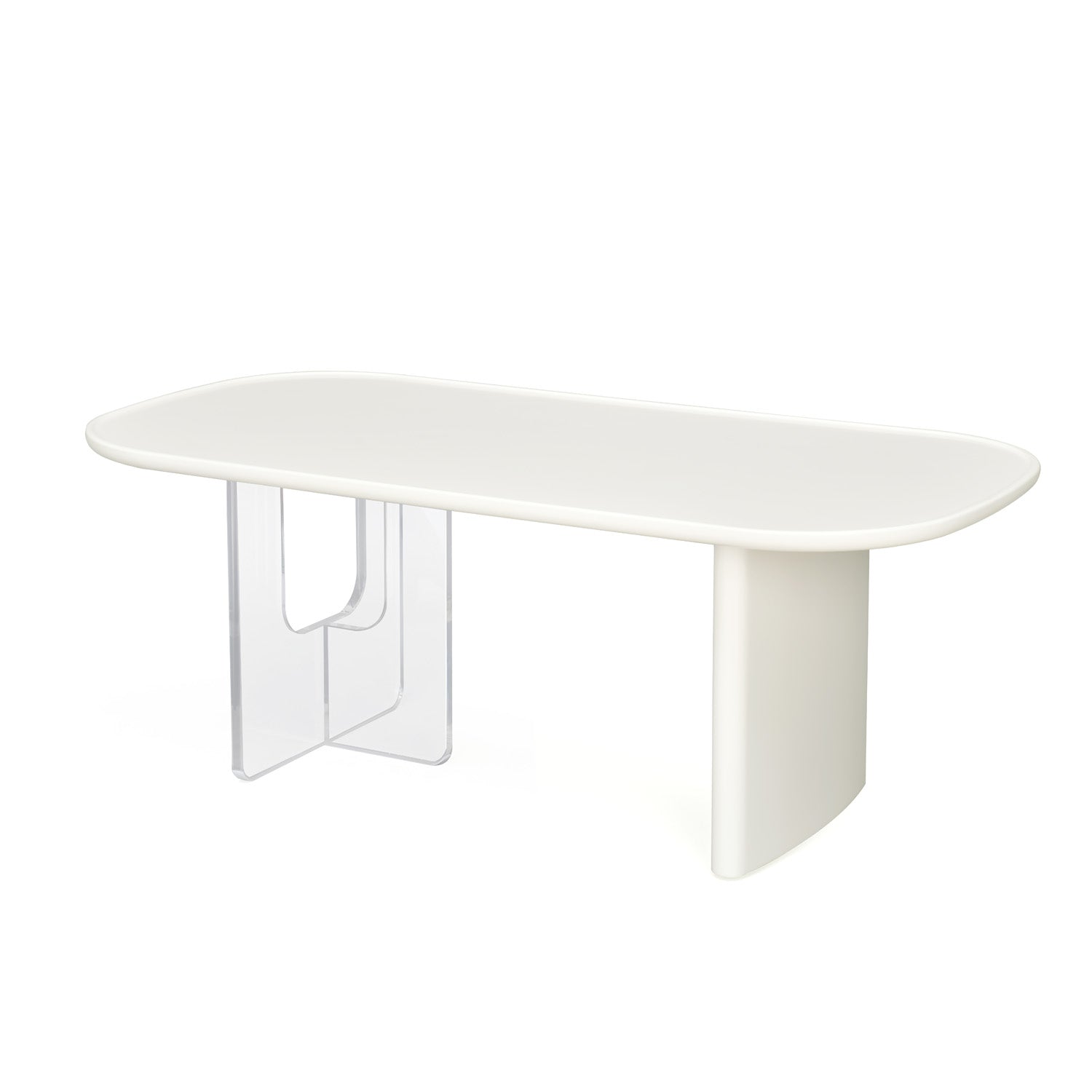 Albus Acrylic Base Coffee Table (Cream)