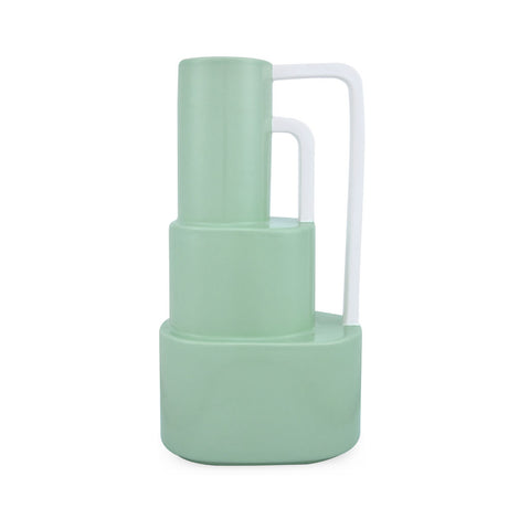 Decorative 3 Layer Design Dolomite Vase with 2 Handles (Green)