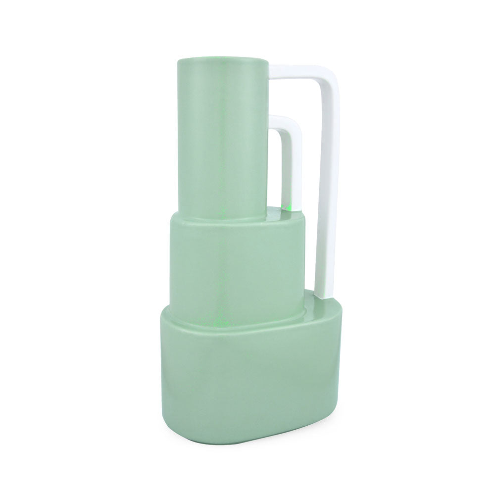 Decorative 3 Layer Design Dolomite Vase with 2 Handles (Green)