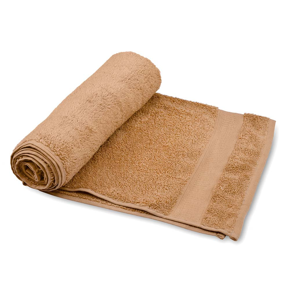 Solid 480 GSM Cotton Bath Towel (75 x 150 cm, Beige)