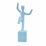 Man With One Foot On Box Dolomite Showpiece (Blue)