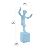 Man With One Foot On Box Dolomite Showpiece (Blue)