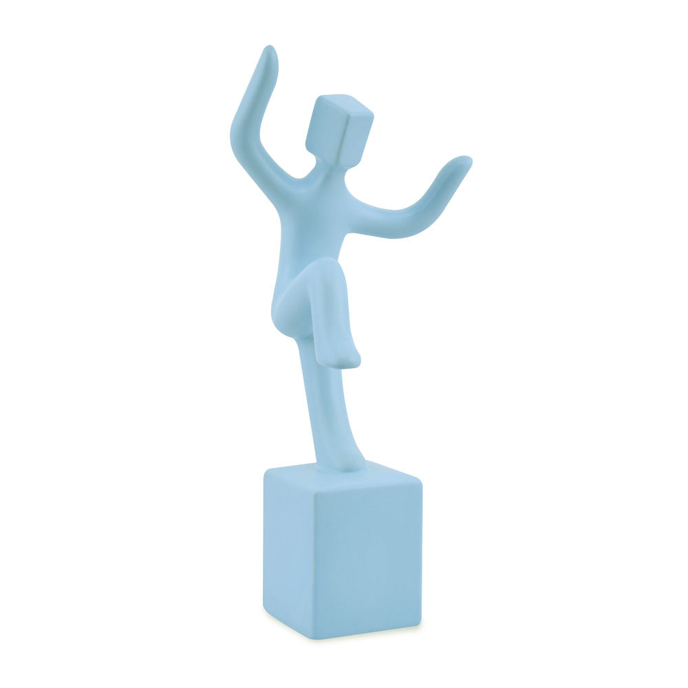 Man With One Foot On Box Dolomite Showpiece (Blue)