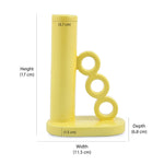 Tri Ring Dolomite Taper Candle Holder (Yellow)