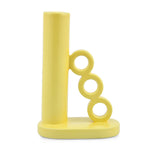 Tri Ring Dolomite Taper Candle Holder (Yellow)