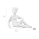 Man Sitting With Hand On Knee Dolomite Showpiece (White)