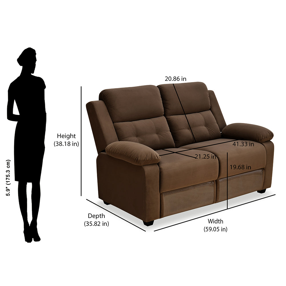 Derik 2 Seater Sofa (Brown)