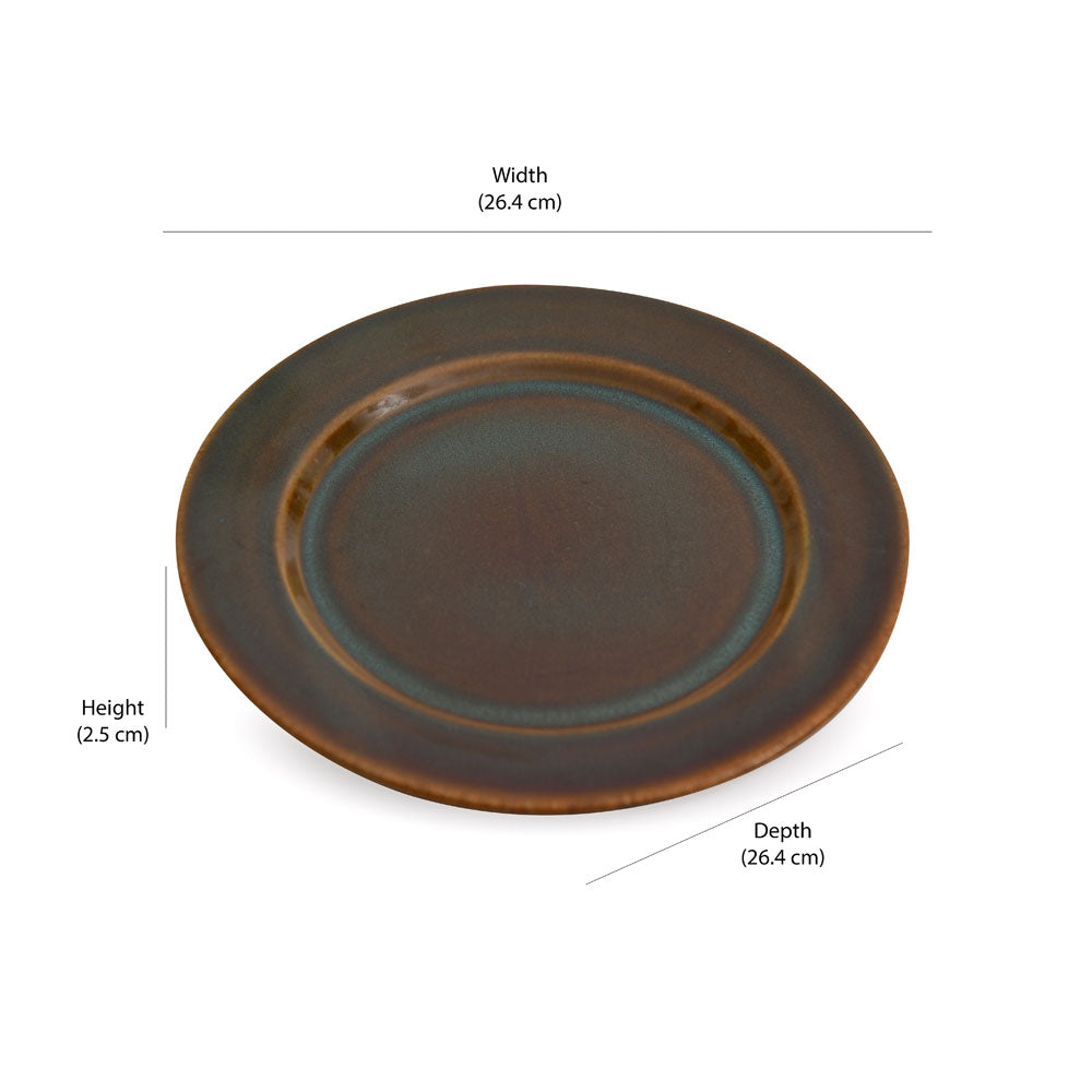 Solid Stoneware Dinner Plate (Moss Green)