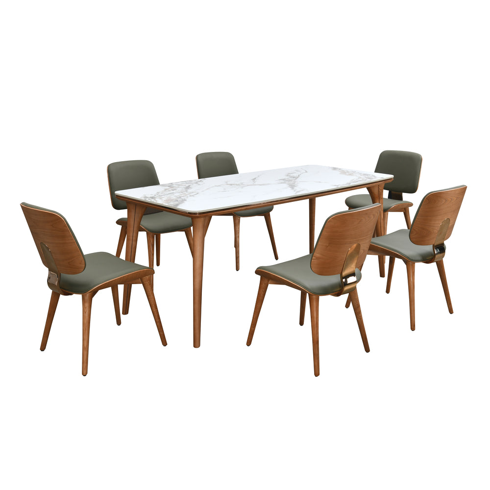 Princeton 6 Seater Dining Set (White and Ash Wood)