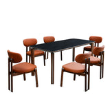 Trinity 6 Seater Dining Set (Black and Walnut)