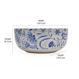 Floral 1500 ml Stoneware Serving Bowl (Blue)