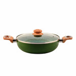 Arias by Lara Dutta Non-Stick 2.5 L Kadhai With Glass Lid (Emerald)