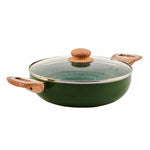 Arias by Lara Dutta Non-Stick 2.5 L Kadhai With Glass Lid (Emerald)