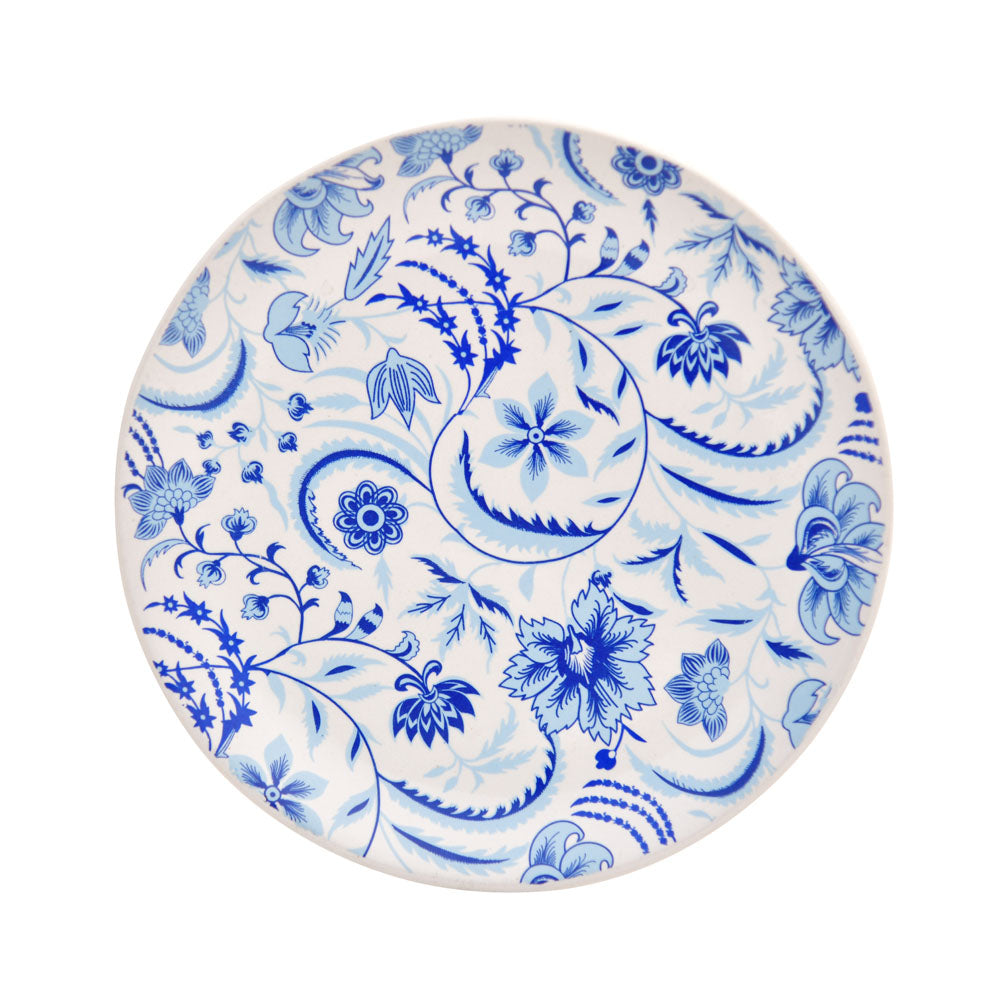 Floral Stoneware Dinner Plate (Blue)