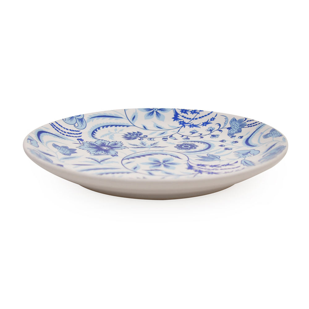 Floral Stoneware Dinner Plate (Blue)