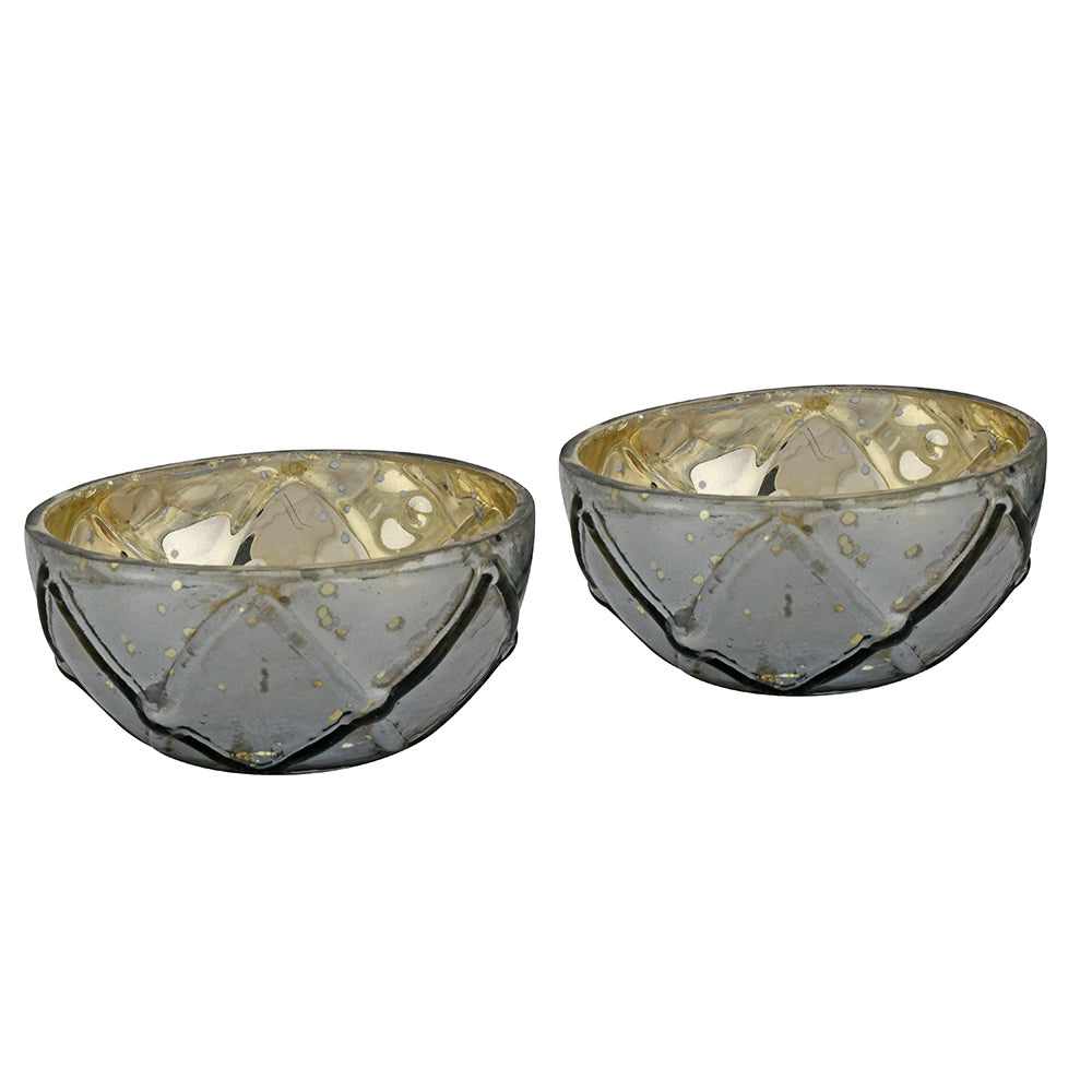 Decorative Votive Candle Holder Set of 2 (Grey)