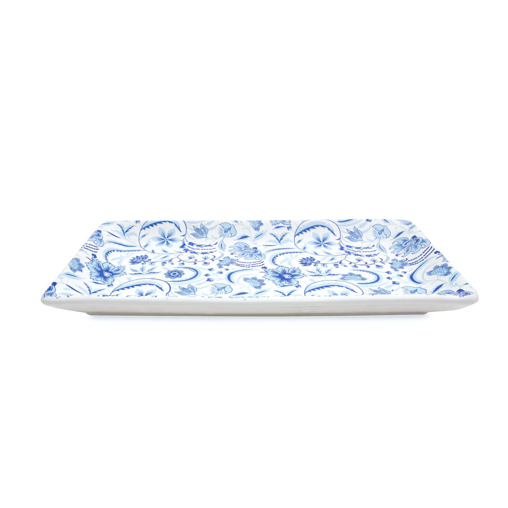 Floral Design Serving Platter (Blue)