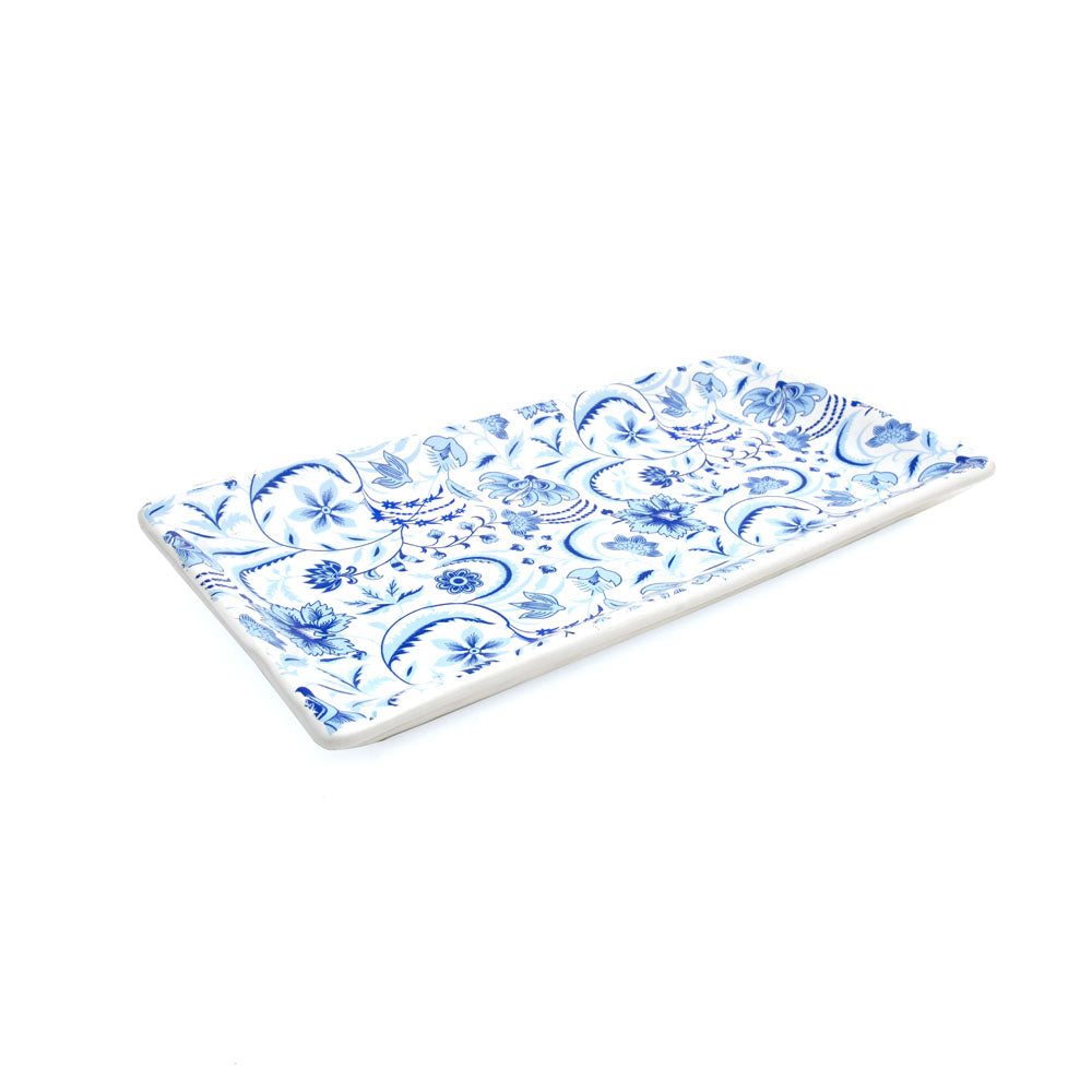 Floral Design Serving Platter (Blue)