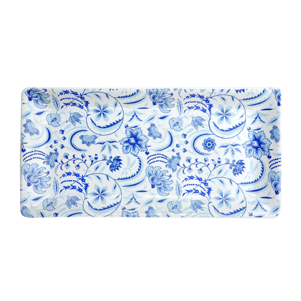 Floral Design Serving Platter (Blue)