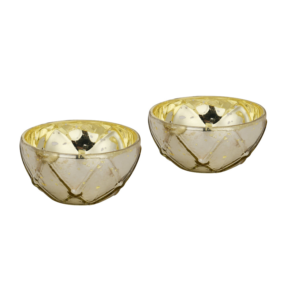 Decorative Votive Candle Holder Set of 2 (Gold)